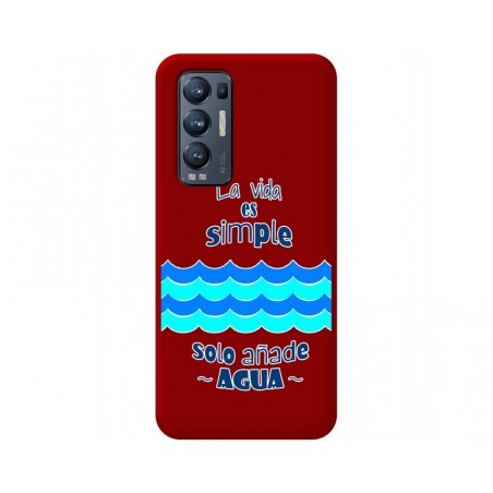 Funda Silicona Líquida Roja para Oppo Find X3 Neo 5G diseño Agua Dibujos