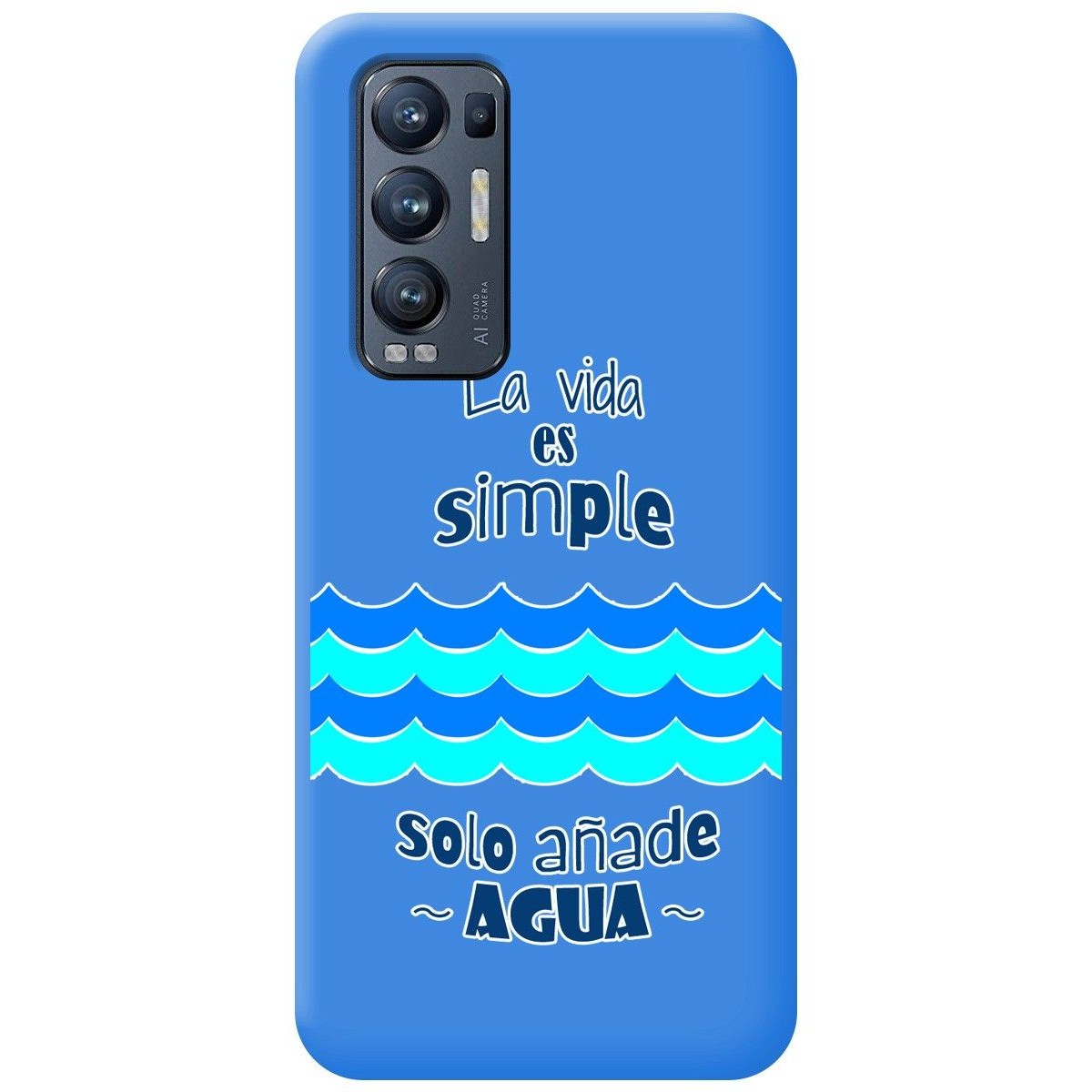 Funda Silicona Líquida Azul para Oppo Find X3 Neo 5G diseño Agua Dibujos