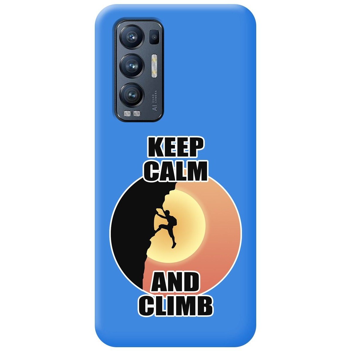 Funda Silicona Líquida Azul para Oppo Find X3 Neo 5G diseño Hombre Escalada Dibujos