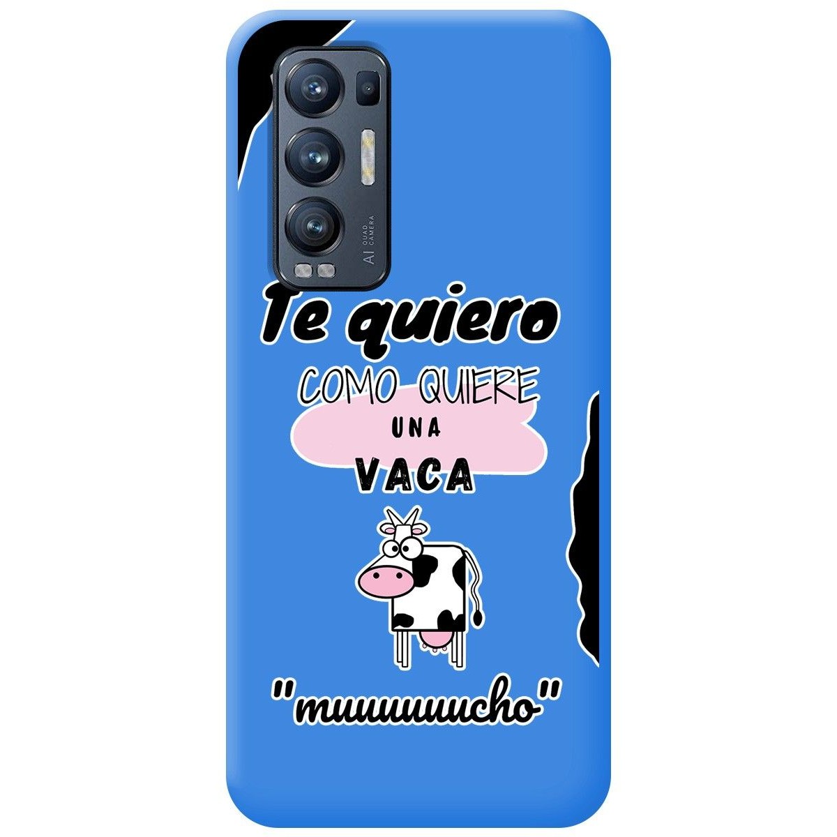 Funda Silicona Líquida Azul para Oppo Find X3 Neo 5G diseño Vaca Dibujos