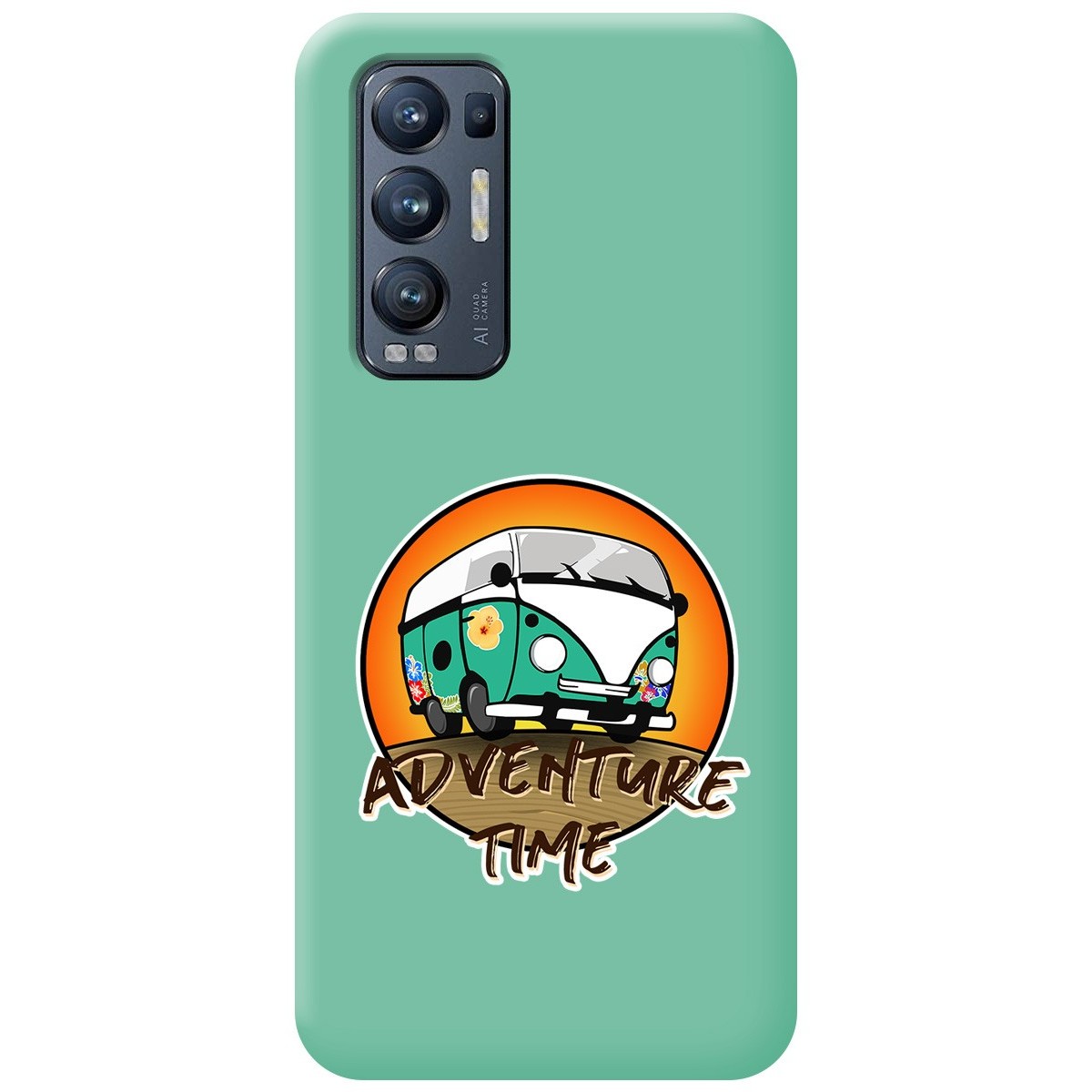 Funda Silicona Líquida Verde para Oppo Find X3 Neo 5G diseño Adventure Time Dibujos