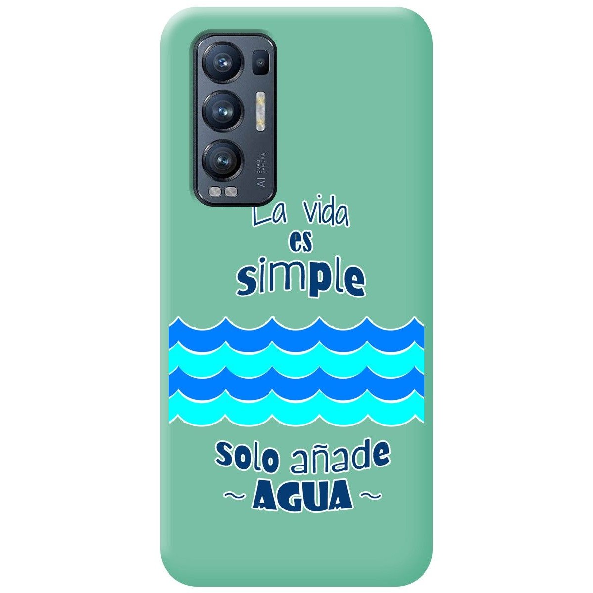 Funda Silicona Líquida Verde para Oppo Find X3 Neo 5G diseño Agua Dibujos