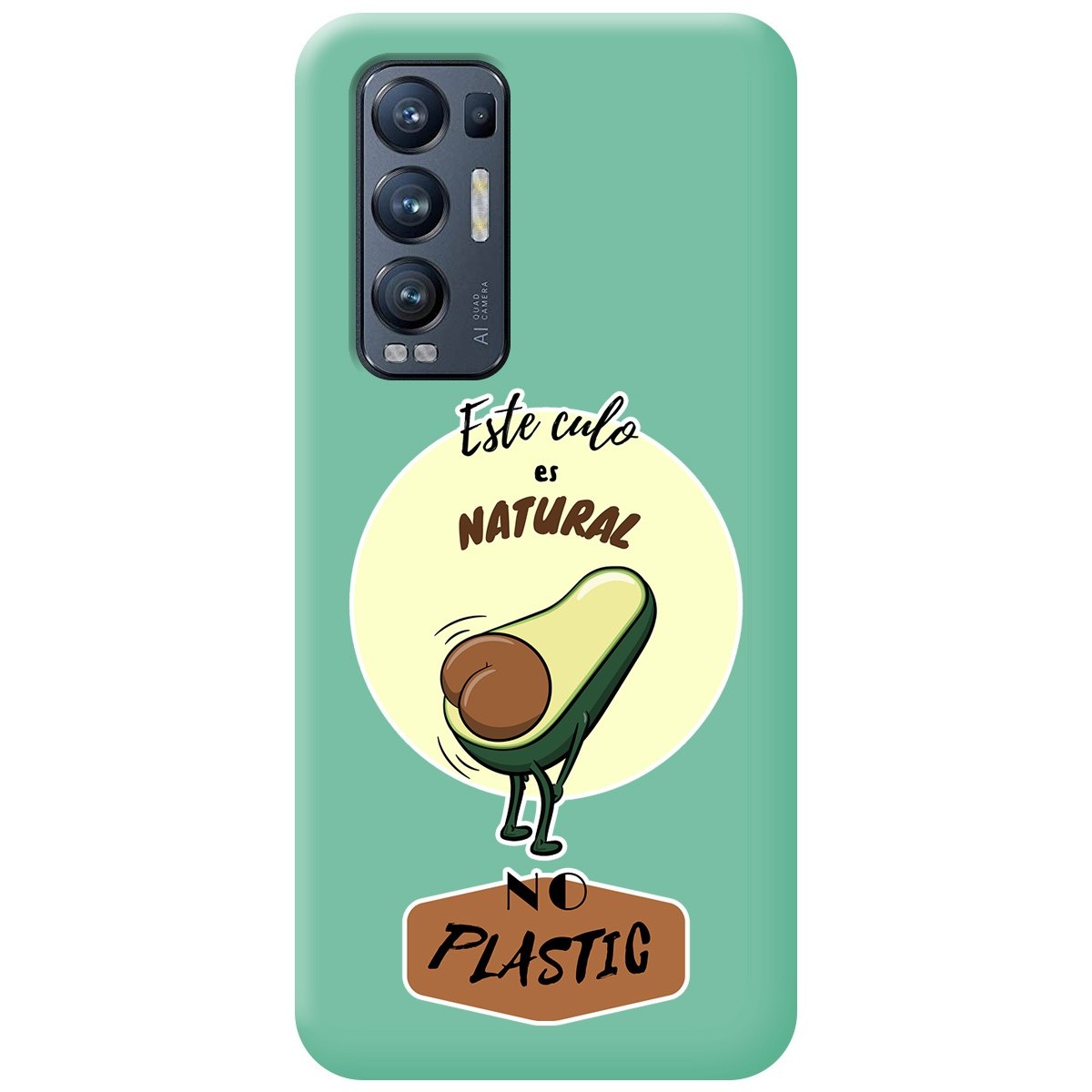 Funda Silicona Líquida Verde para Oppo Find X3 Neo 5G diseño Culo Natural Dibujos