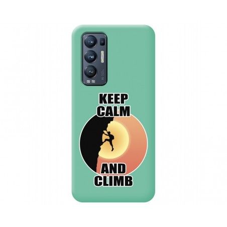 Funda Silicona Líquida Verde para Oppo Find X3 Neo 5G diseño Hombre Escalada Dibujos