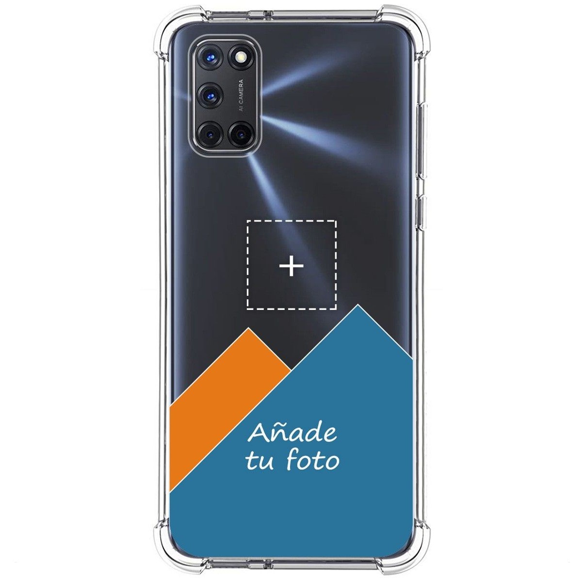 Personaliza tu Funda Silicona Anti-Golpes Transparente con tu Fotografía para Oppo A52 / A72 personalizada