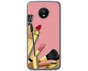 Funda Gel Tpu para Motorola Moto E4 Diseño Brochas Dibujos