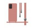 Funda Silicona Líquida con Cordón para Samsung Galaxy A52 / A52 5G / A52s 5G color Rosa