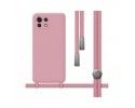 Funda Silicona Líquida con Cordón para Xiaomi Mi 11 Lite 4G / 5G / 5G NE color Rosa