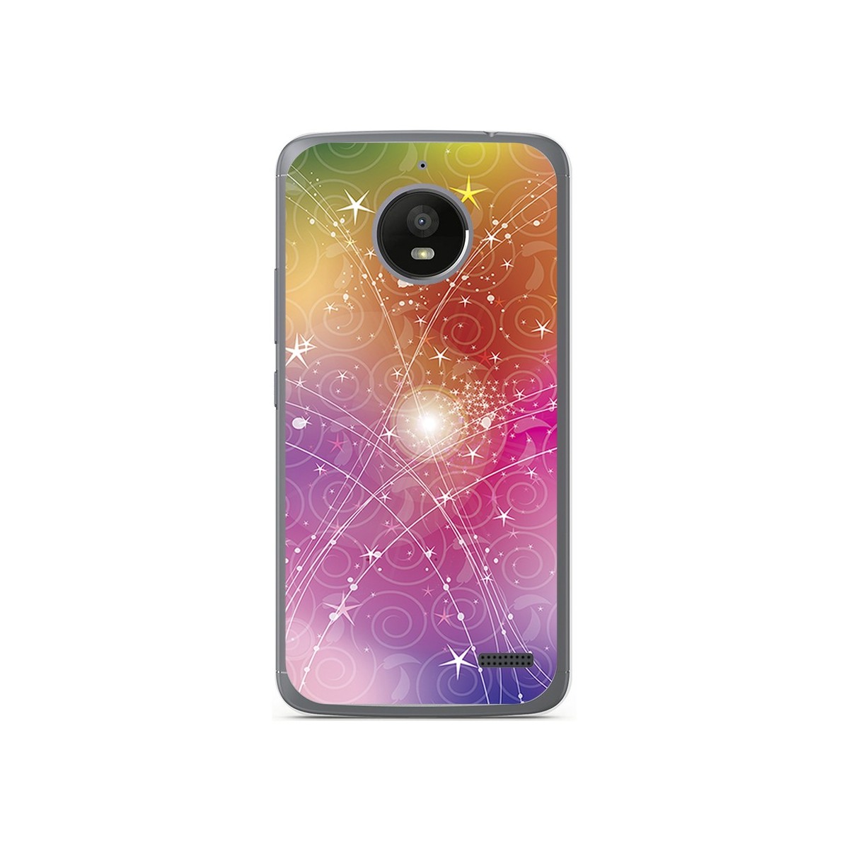 Funda Gel Tpu para Motorola Moto E4 Diseño Abstracto Dibujos