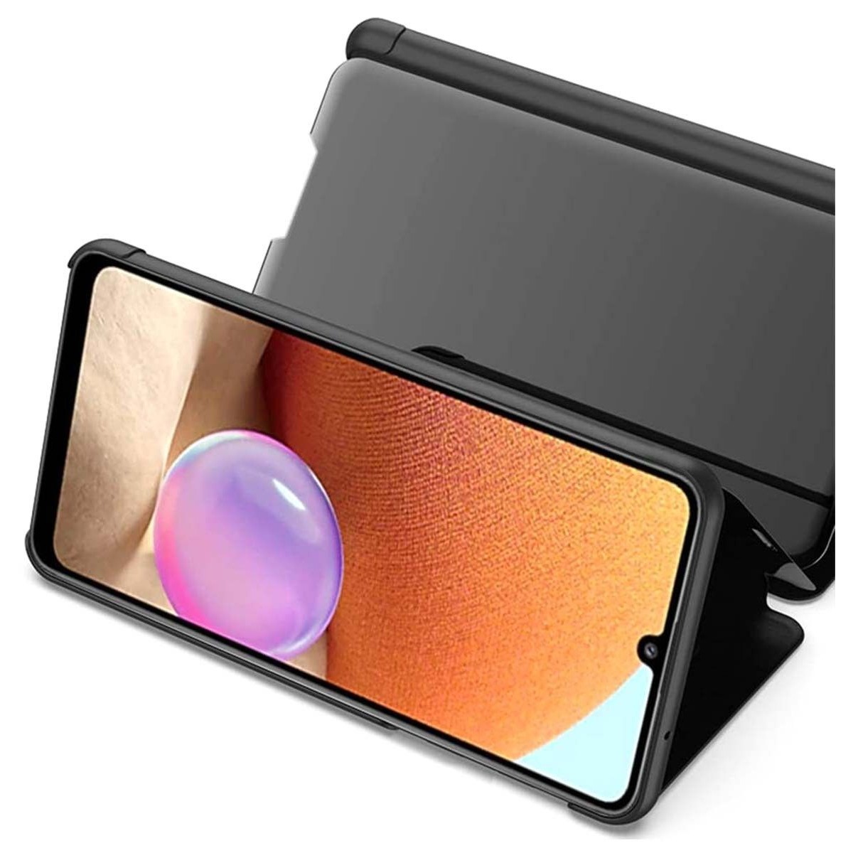 Funda Flip Cover Clear View para Samsung Galaxy A32 5G color Negra