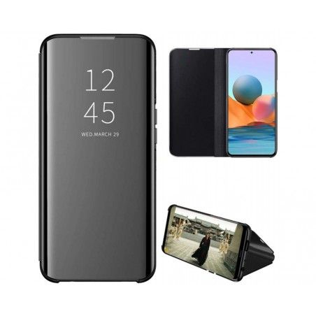 Funda Flip Cover Clear View para Xiaomi Redmi Note 10 Pro color Negra