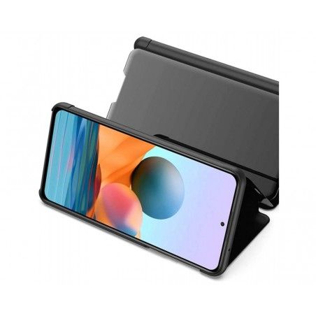 Funda Flip Cover Clear View para Xiaomi Redmi Note 10 Pro color Negra