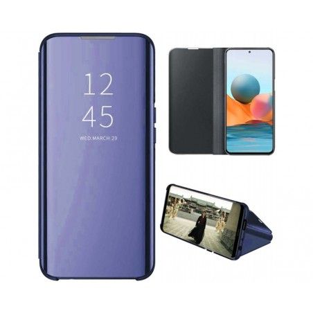 Funda Flip Cover Clear View para Xiaomi Redmi Note 10 Pro color Azul