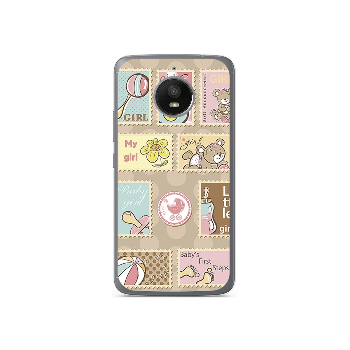 Funda Gel Tpu para Motorola Moto E4 Plus Diseño Sellos Dibujos