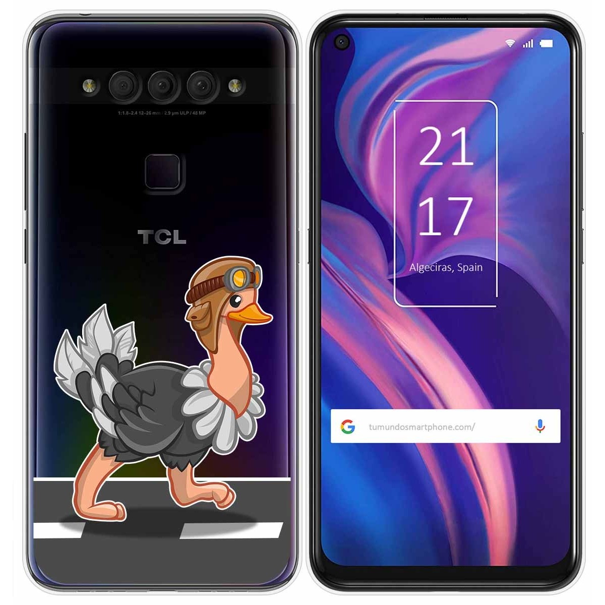 Funda Gel Transparente para TCL Plex diseño Avestruz Dibujos