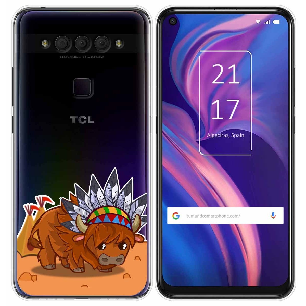 Funda Gel Transparente para TCL Plex diseño Bufalo Dibujos