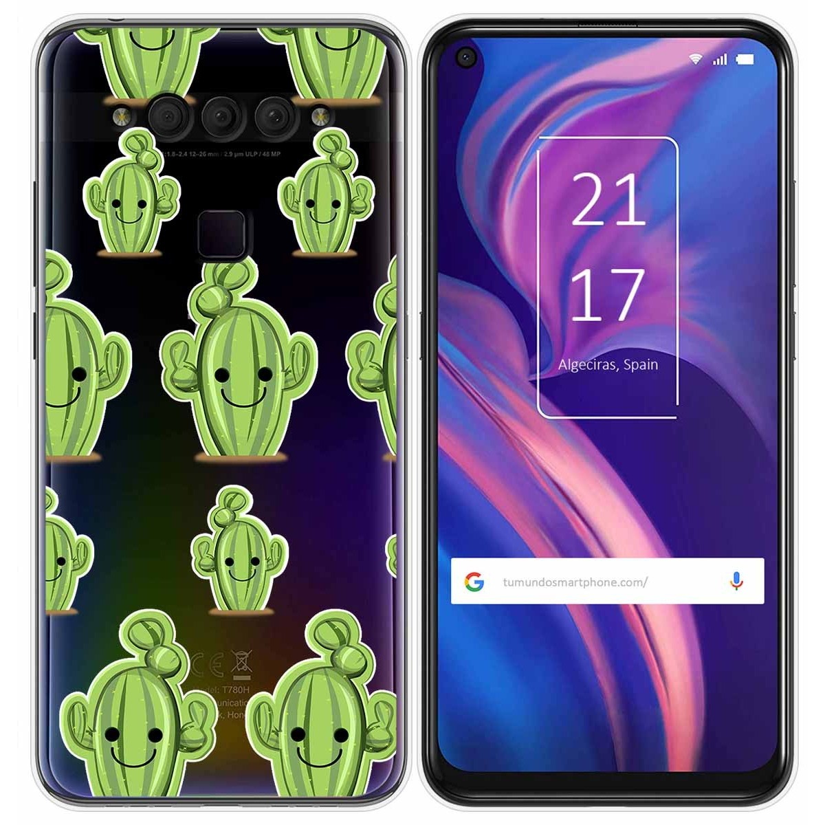 Funda Gel Transparente para TCL Plex diseño Cactus Dibujos