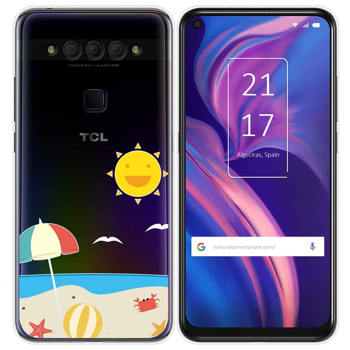 Funda Gel Transparente para TCL Plex diseño Playa Dibujos