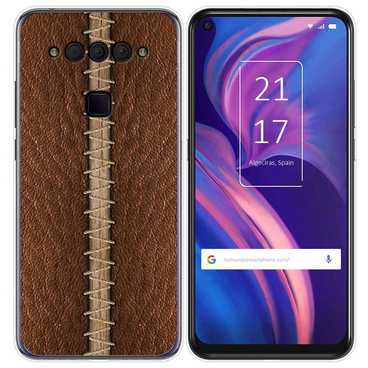 Funda Gel Tpu para TCL Plex diseño Cuero 01 Dibujos