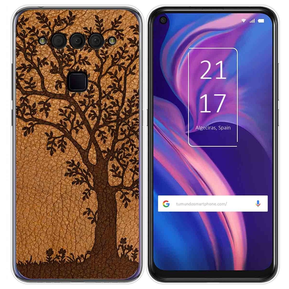 Funda Gel Tpu para TCL Plex diseño Cuero 03 Dibujos