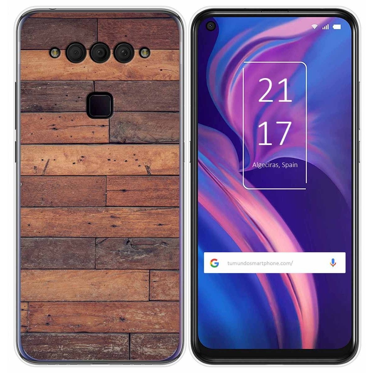 Funda Gel Tpu para TCL Plex diseño Madera 03 Dibujos