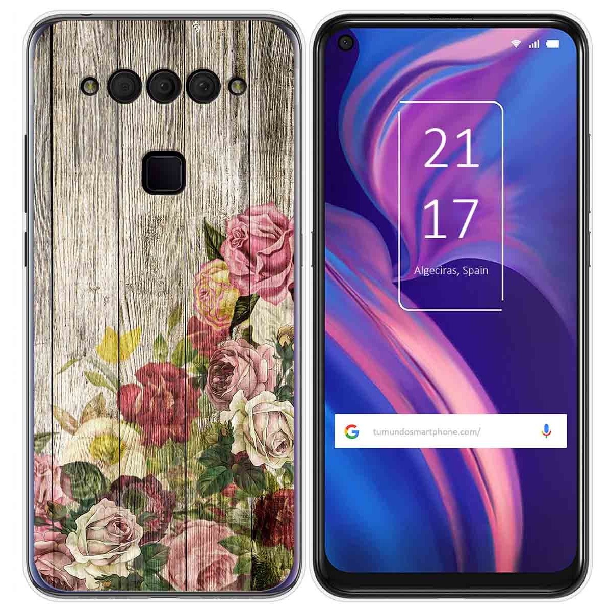 Funda Gel Tpu para TCL Plex diseño Madera 08 Dibujos
