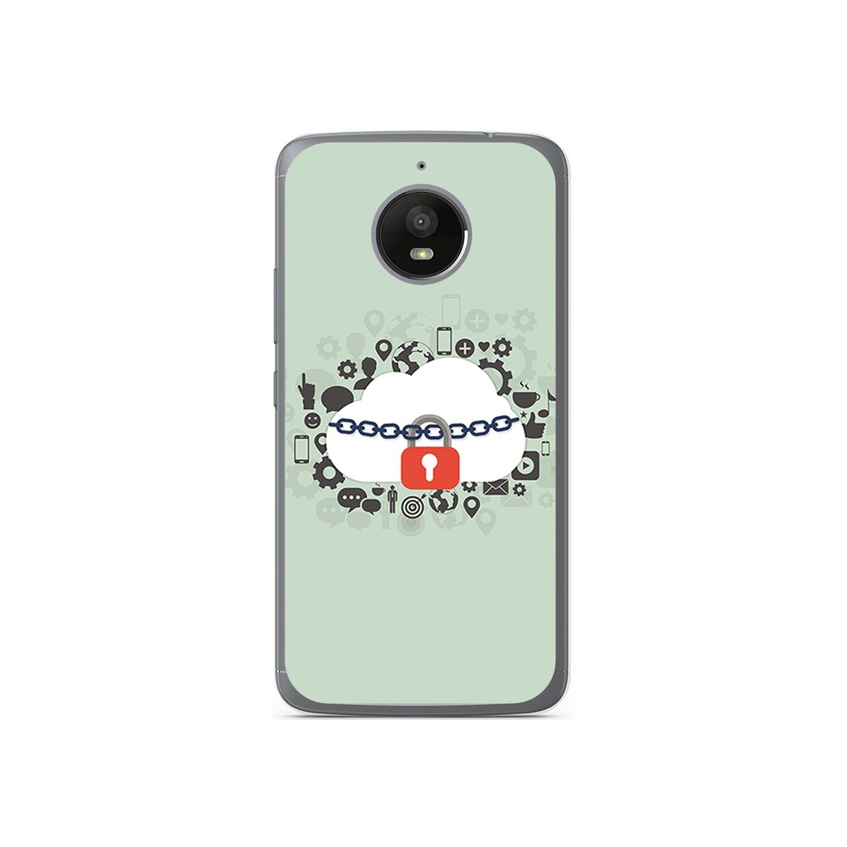 Funda Gel Tpu para Motorola Moto E4 Plus Diseño Nube Dibujos