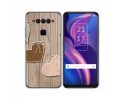 Funda Gel Tpu para TCL Plex diseño Corazones Madera Dibujos