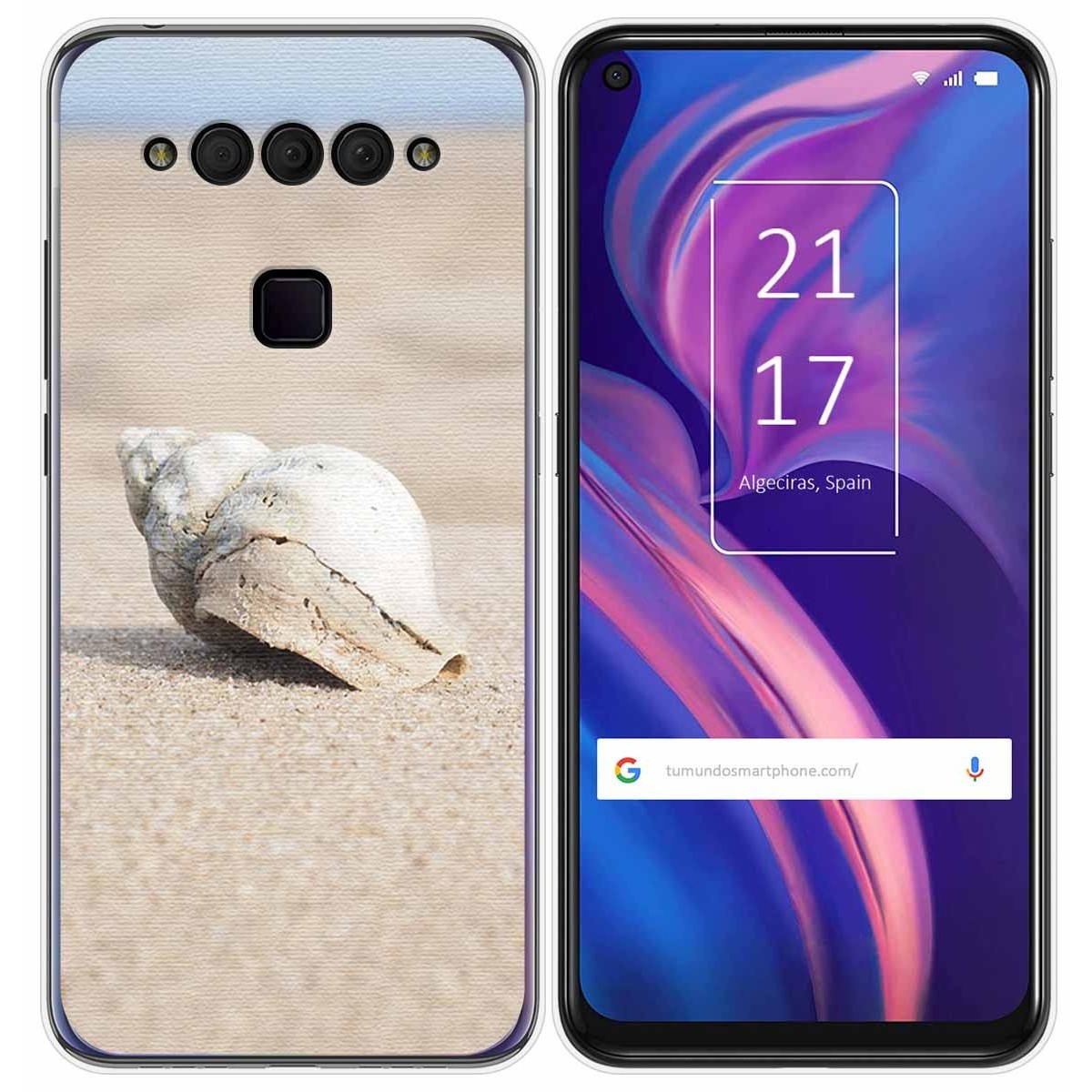 Funda Gel Tpu para TCL Plex diseño Concha Dibujos