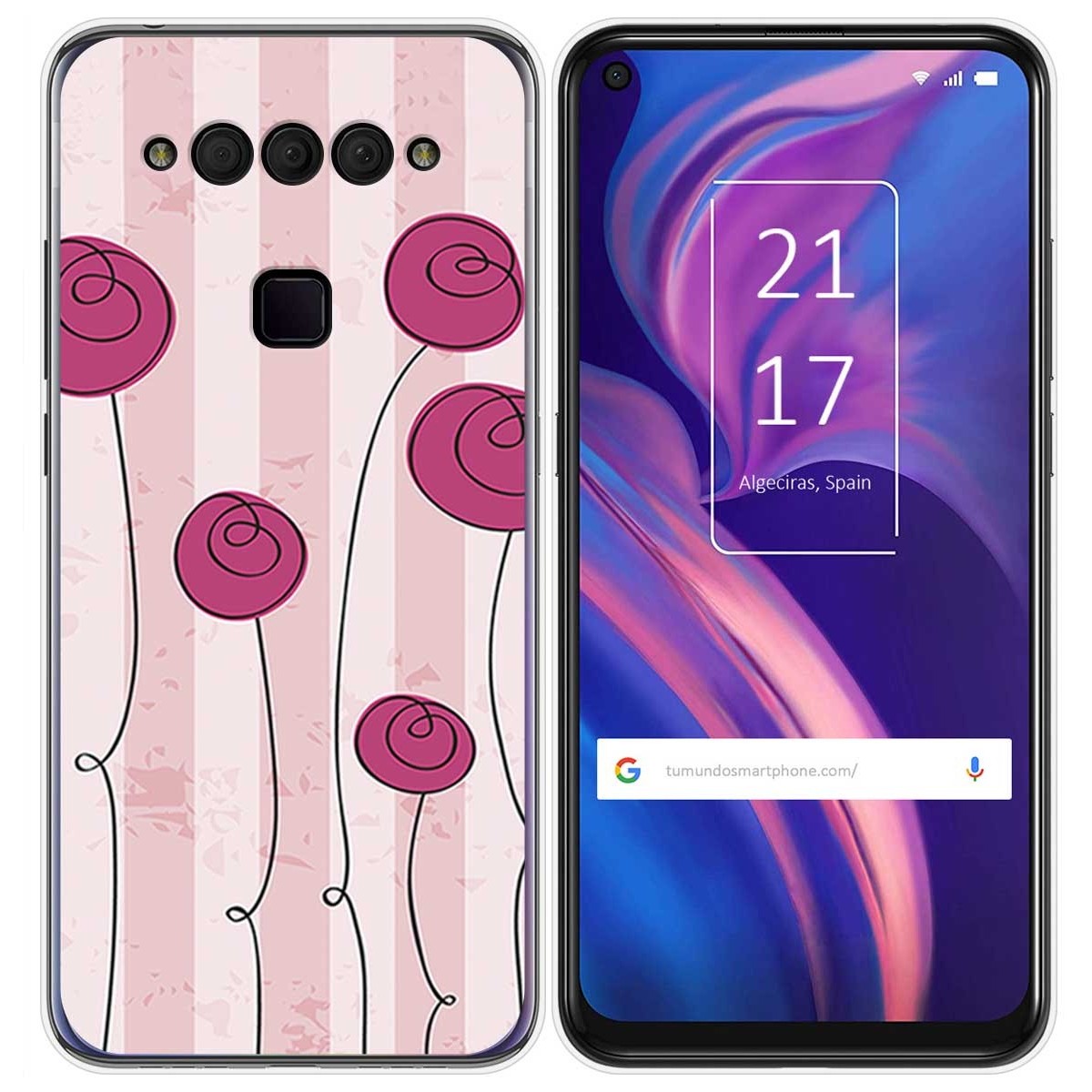 Funda Gel Tpu para TCL Plex diseño Flores Vintage Dibujos