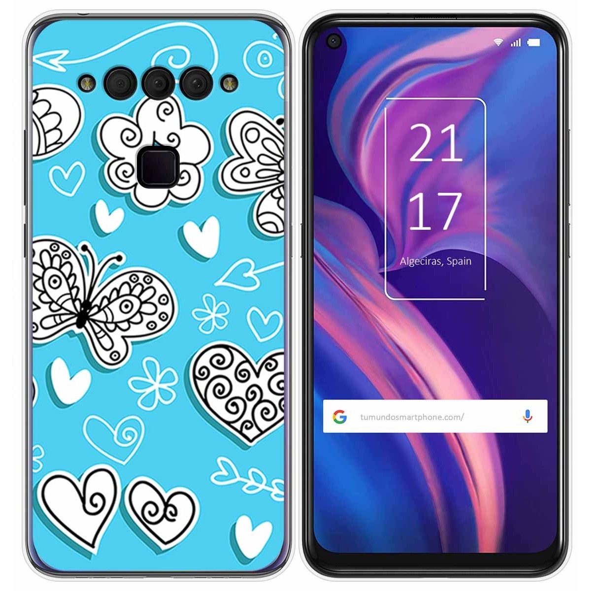 Funda Gel Tpu para TCL Plex diseño Mariposas Dibujos