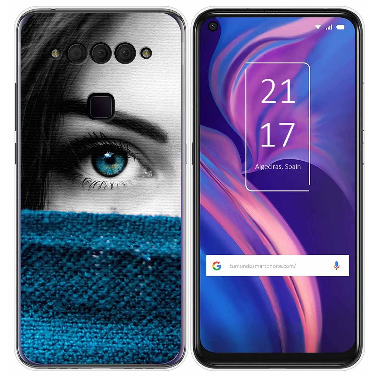 Funda Gel Tpu para TCL Plex diseño Ojo Dibujos