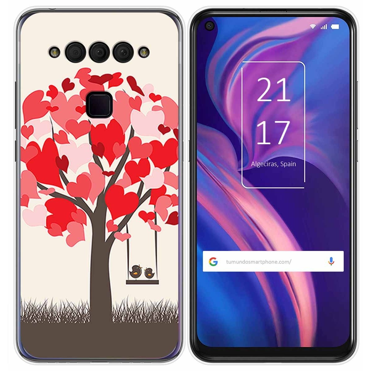 Funda Gel Tpu para TCL Plex diseño Pajaritos Dibujos