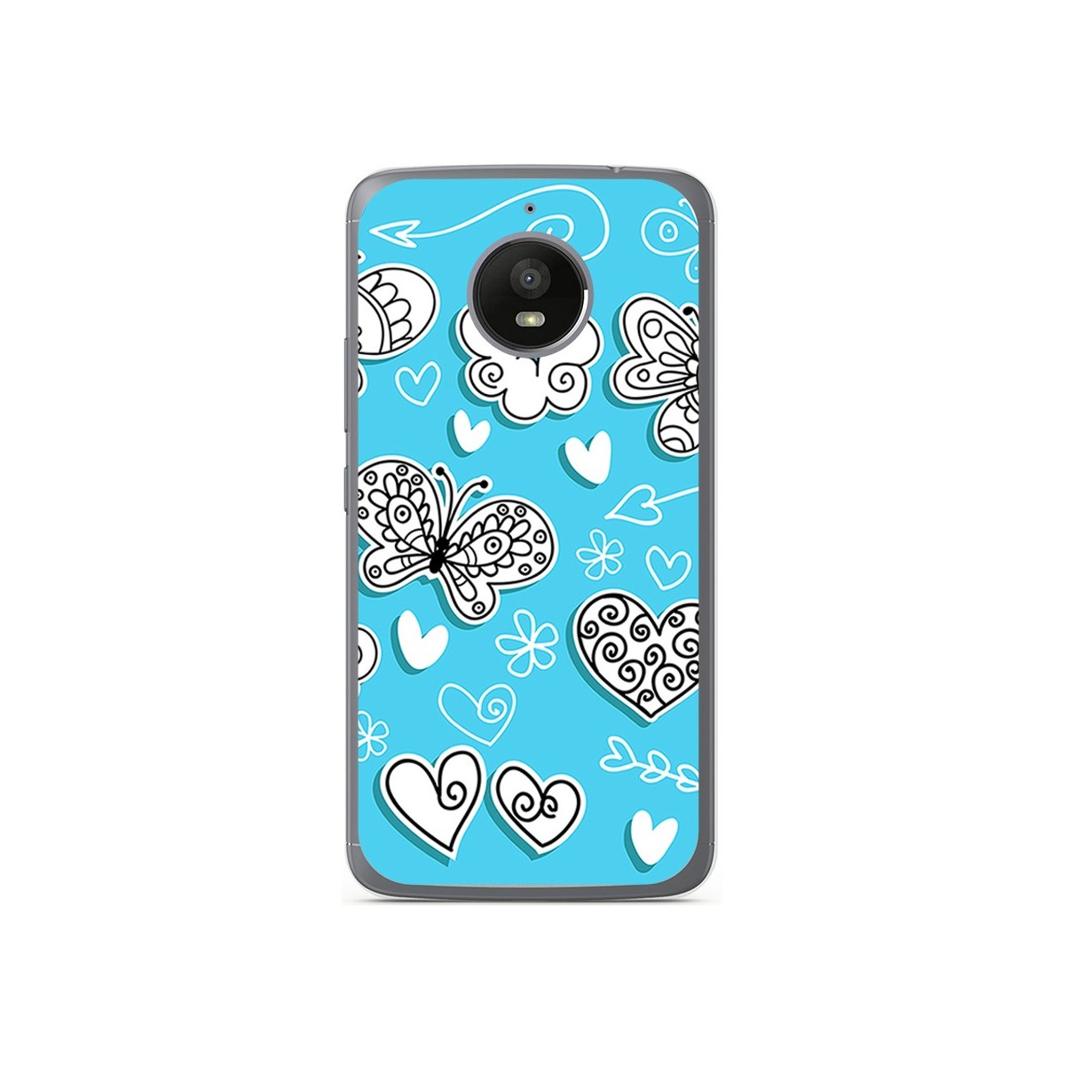 Funda Gel Tpu para Motorola Moto E4 Plus Diseño Mariposas Dibujos