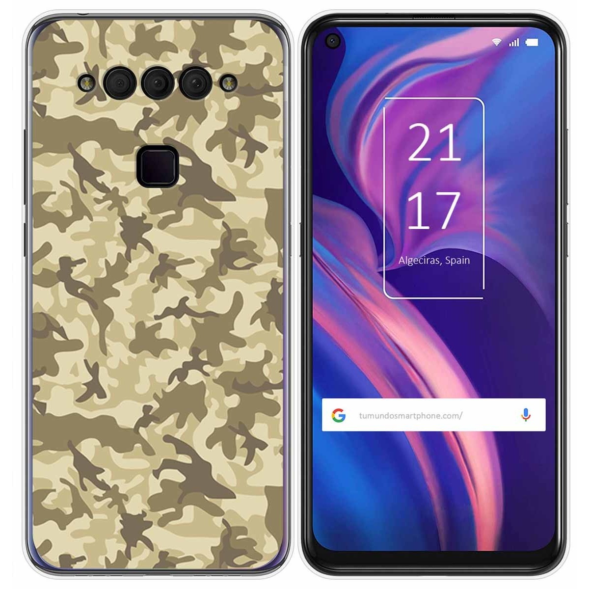 Funda Gel Tpu para TCL Plex diseño Sand Camuflaje Dibujos