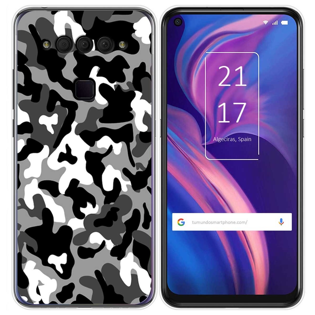 Funda Gel Tpu para TCL Plex diseño Snow Camuflaje Dibujos