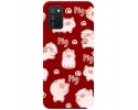 Funda Silicona Líquida Roja para Samsung Galaxy A02s diseño Cerdos Dibujos