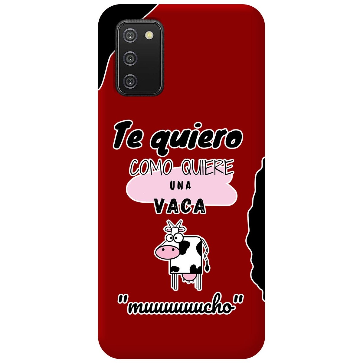 Funda Silicona Líquida Roja para Samsung Galaxy A02s diseño Vaca Dibujos