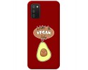 Funda Silicona Líquida Roja para Samsung Galaxy A02s diseño Vegan Life Dibujos