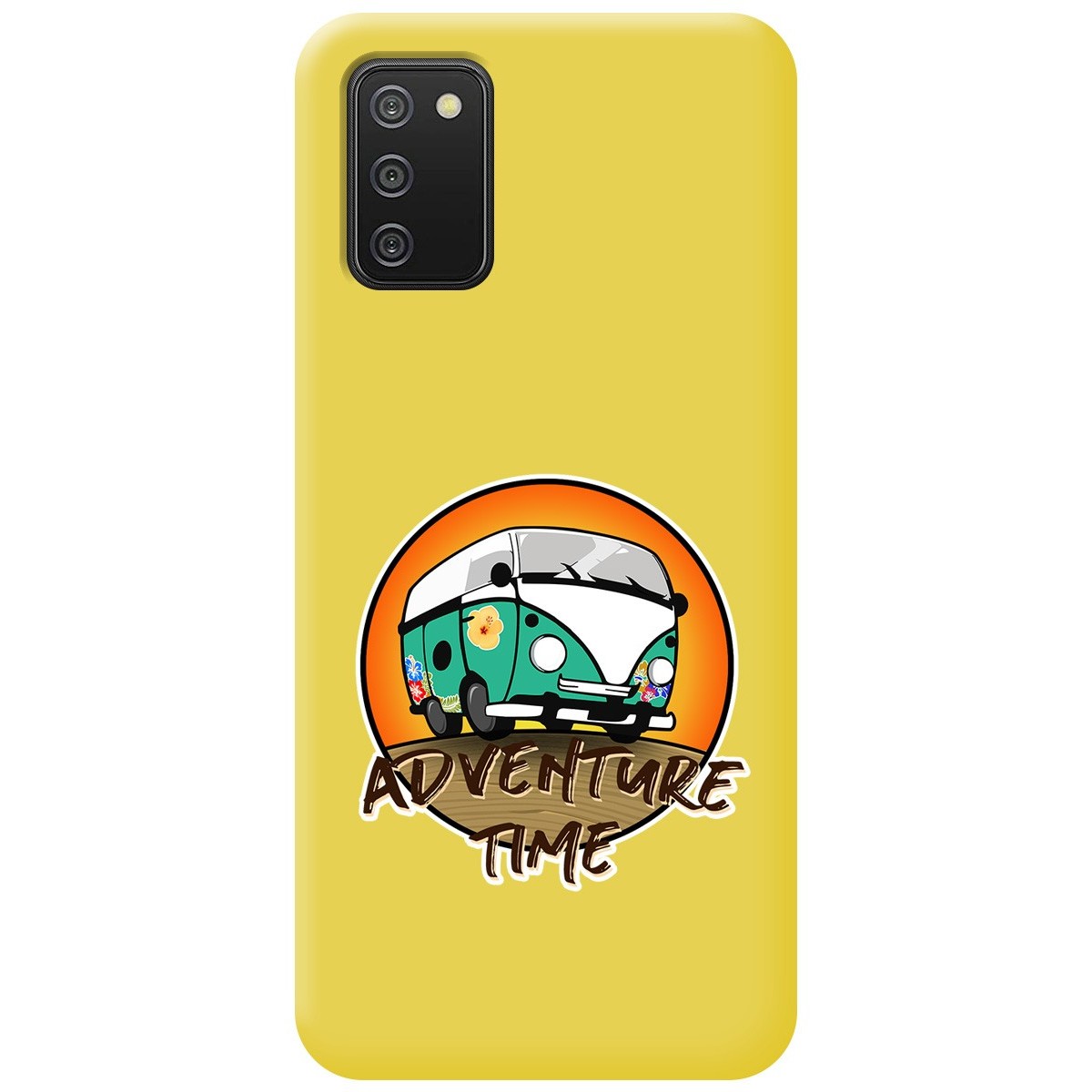 Funda Silicona Líquida Amarilla para Samsung Galaxy A02s diseño Adventure Time Dibujos