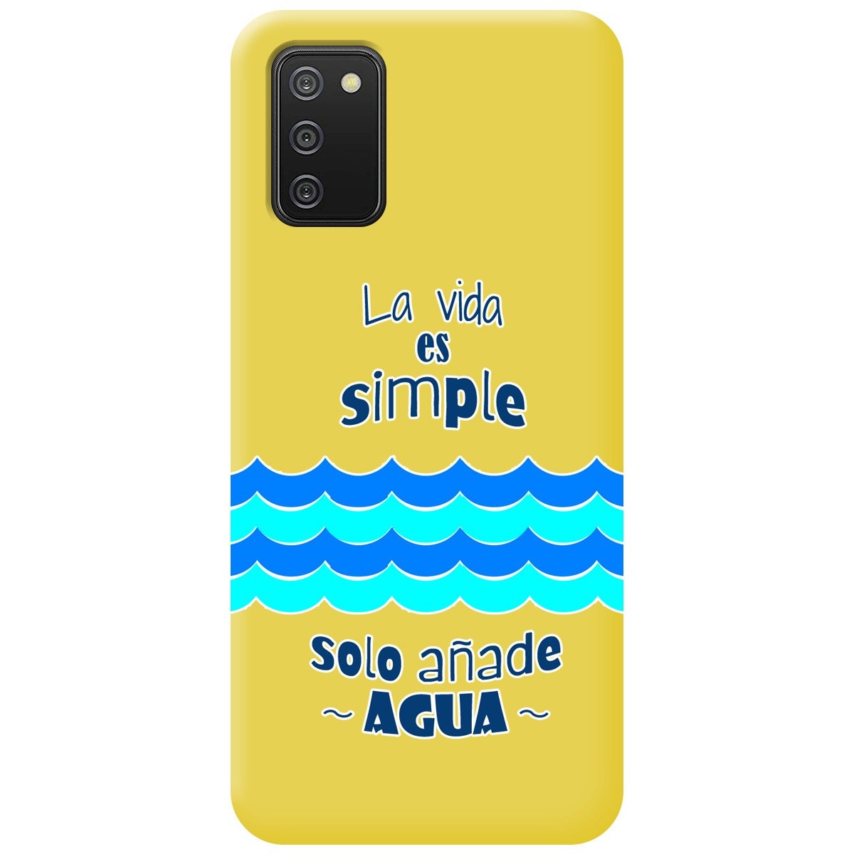 Funda Silicona Líquida Amarilla para Samsung Galaxy A02s diseño Agua Dibujos