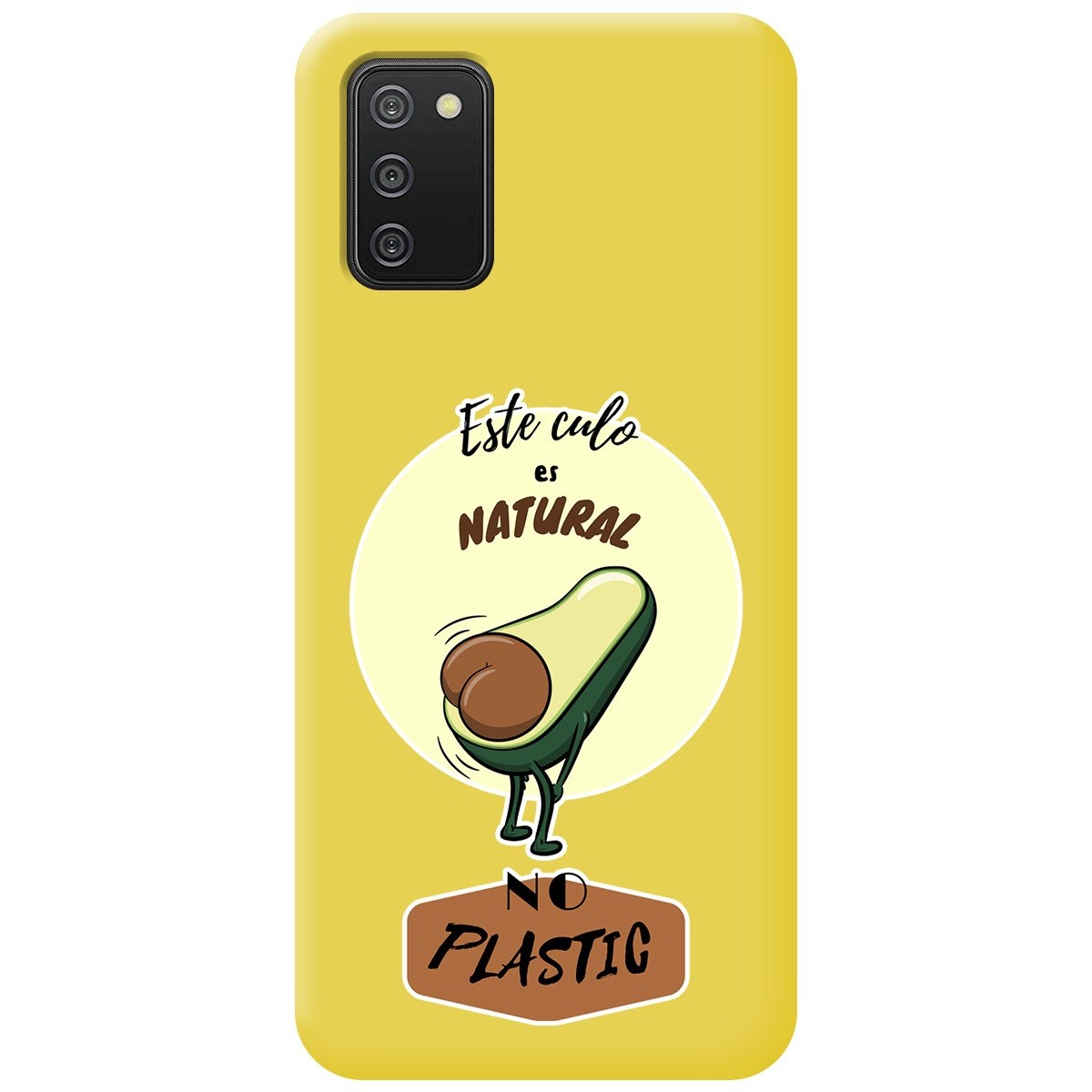 Funda Silicona Líquida Amarilla para Samsung Galaxy A02s diseño Culo Natural Dibujos