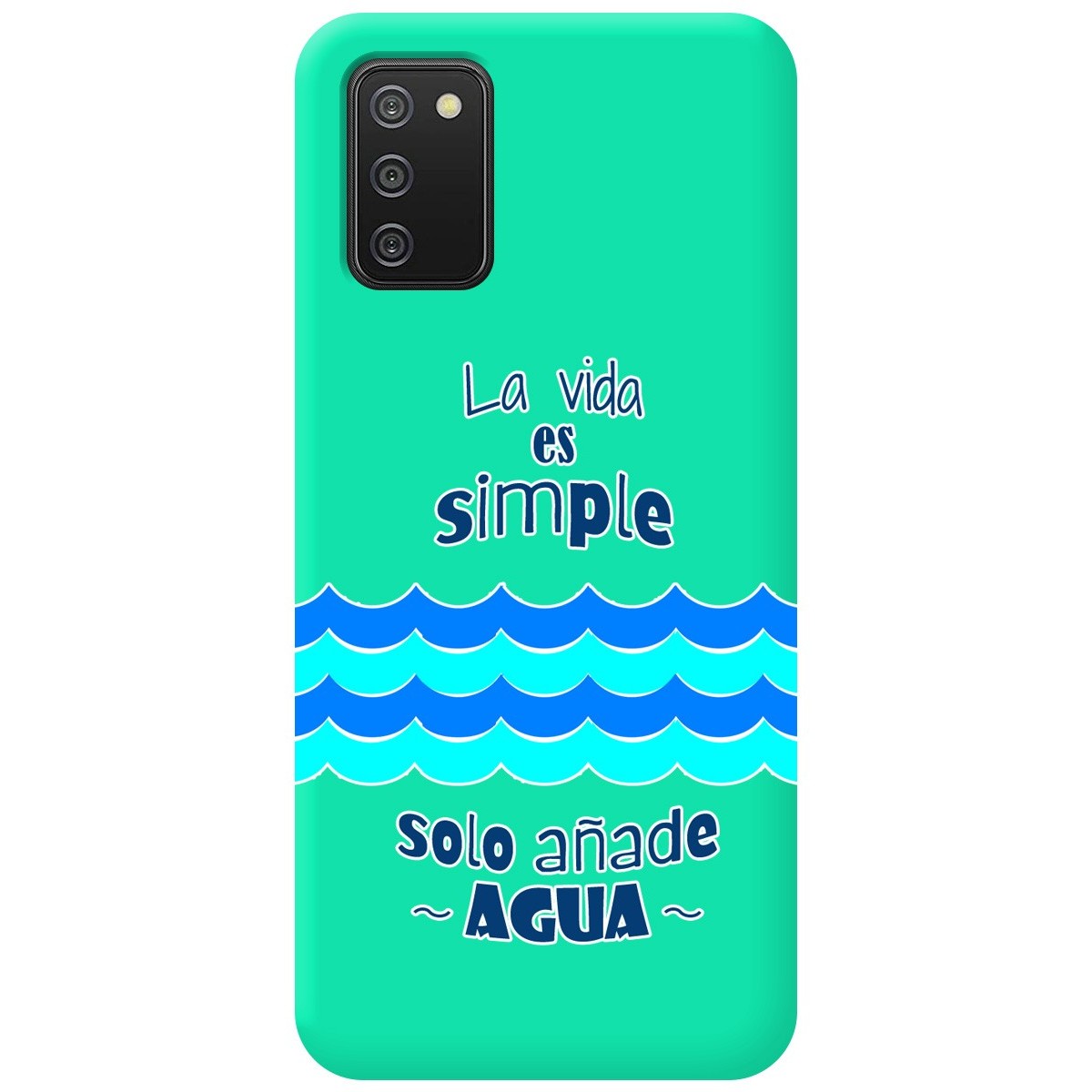 Funda Silicona Líquida Verde para Samsung Galaxy A02s diseño Agua Dibujos