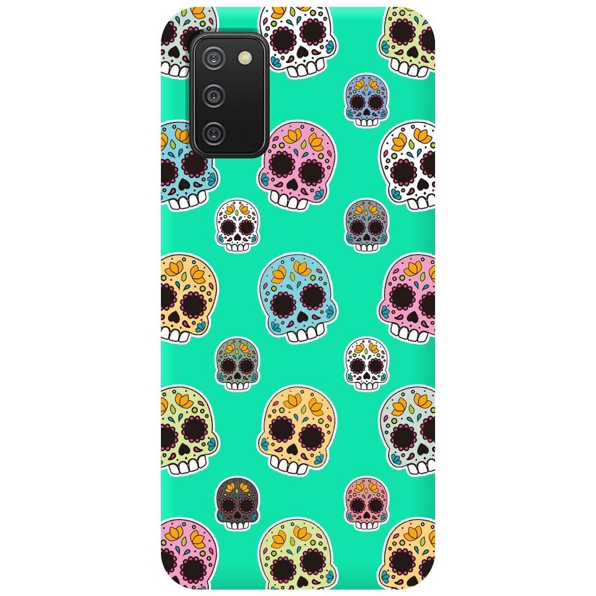 Funda Silicona Líquida Verde para Samsung Galaxy A02s diseño Catrina Dibujos