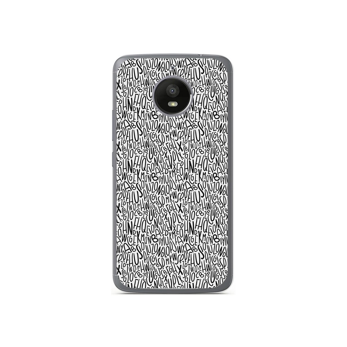 Funda Gel Tpu para Motorola Moto E4 Plus Diseño Letras Dibujos