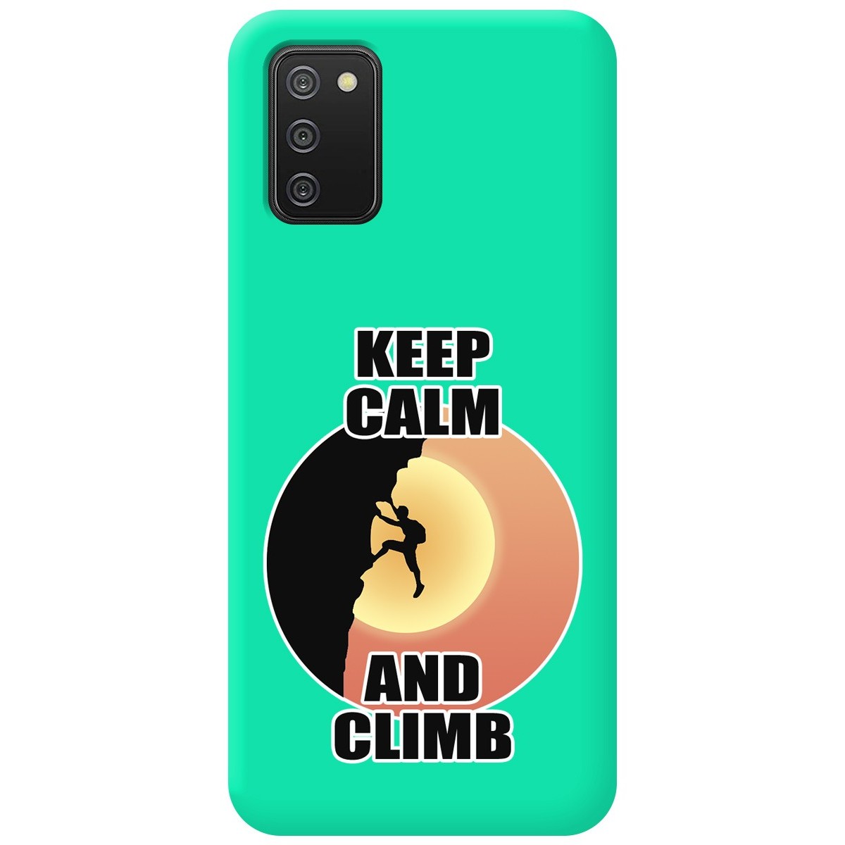 Funda Silicona Líquida Verde para Samsung Galaxy A02s diseño Hombre Escalada Dibujos