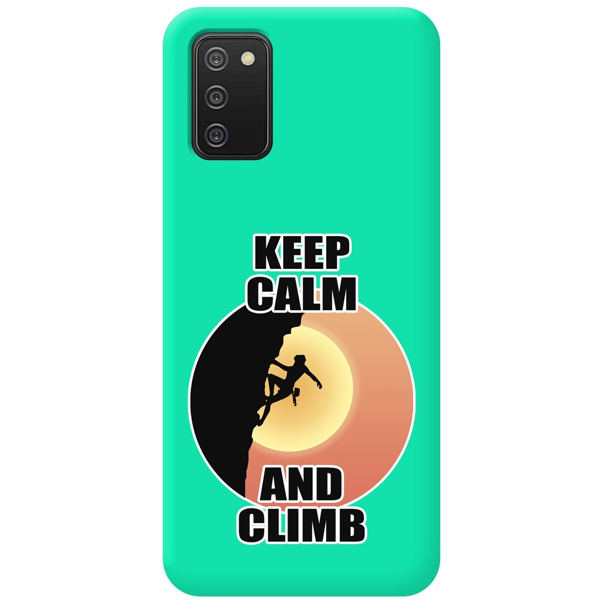 Funda Silicona Líquida Verde para Samsung Galaxy A02s diseño Mujer Escalada Dibujos