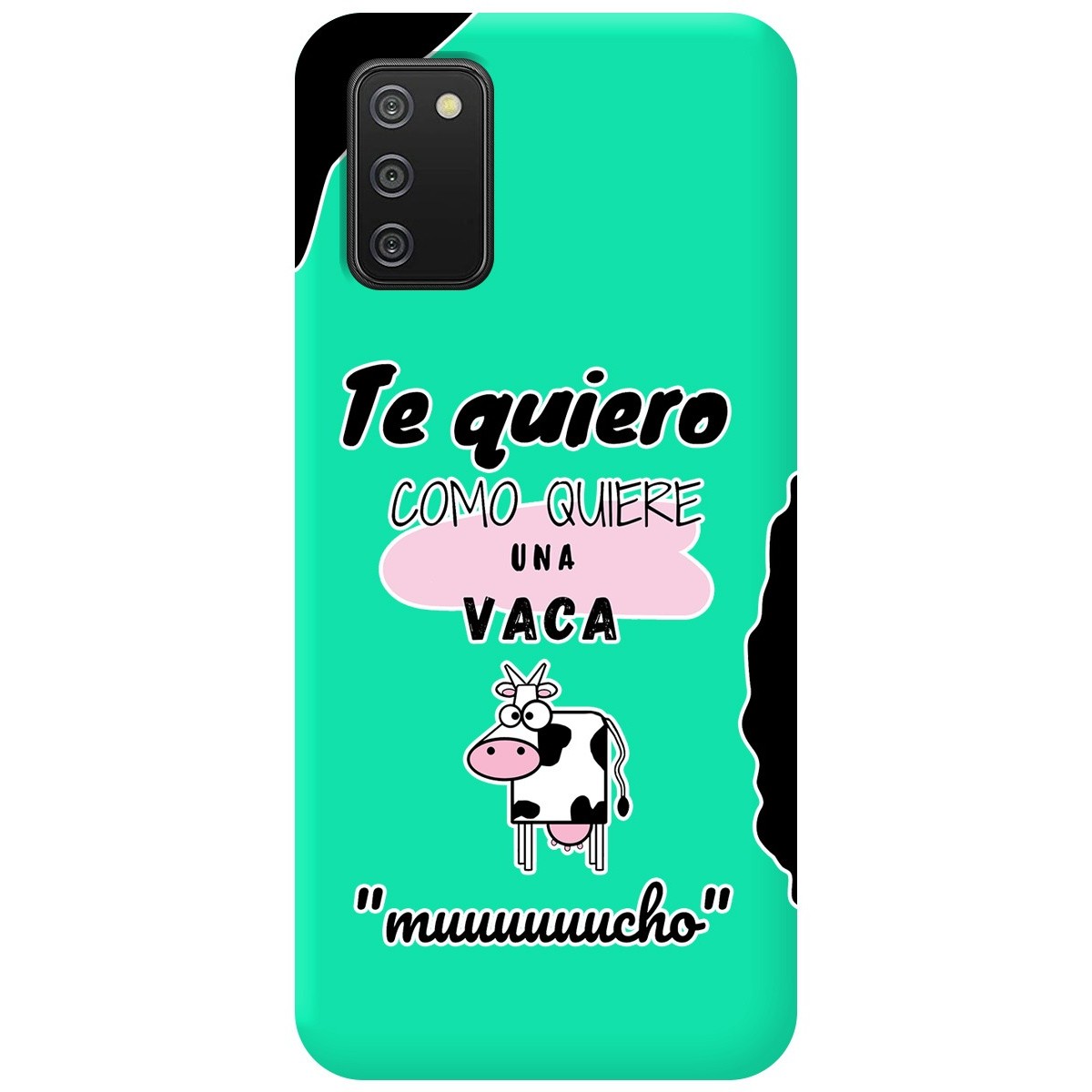Funda Silicona Líquida Verde para Samsung Galaxy A02s diseño Vaca Dibujos
