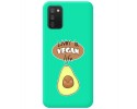 Funda Silicona Líquida Verde para Samsung Galaxy A02s diseño Vegan Life Dibujos