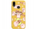 Funda Silicona Líquida Amarilla para Samsung Galaxy A10s diseño Cerdos Dibujos